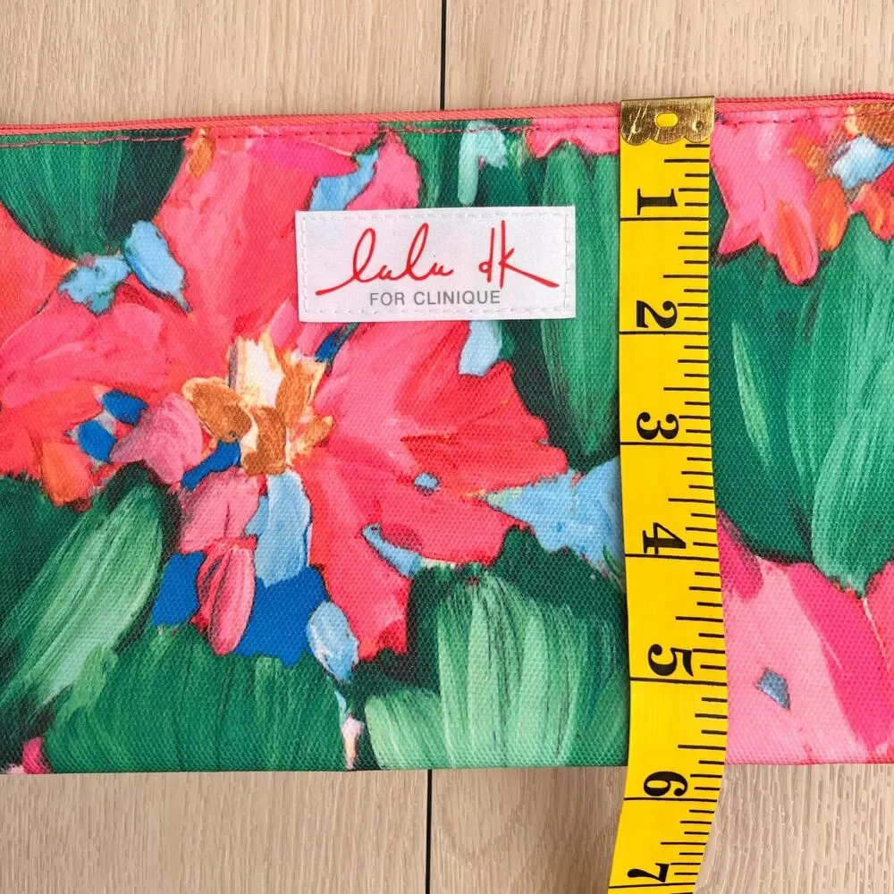 LuLu Dk For Clinique Limited Edition GWP Flower Makeup Cosmetic Zip Travel Bag